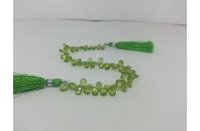 Natural Peridot Pear Shaped Faceted Beads - 8.5" Strand, 4.5-5mm Size, 77.15cts Weight, Grade Aaa Quality