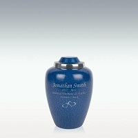 Cobalt Blue Alloy Small Cremation Urn