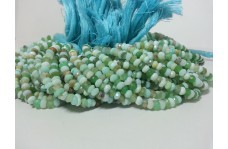 Green Natural Peruvian Opal Faceted Rondelle Beads Strand 3.5-4.5Mm
