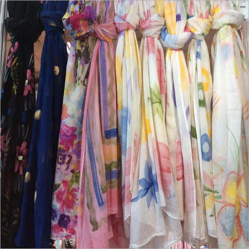 Satin Shawl - Viscose Fabric, 70x180 cm Size | All Colors, Printed Design for Women