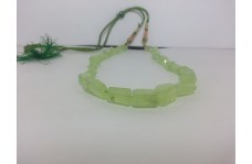 Natural Prehnite Faceted Nuggets Beads Necklace 15 Inches Long