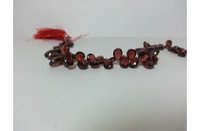 Natural Red Garnet Faceted Pear Briolette Beads Strand 7.5-8.5mm