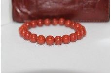 8mm Red Jasper Smooth Round Beads Bracelet