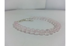 Natural Rose Quartz Smooth Round Ball Beads Bracelet