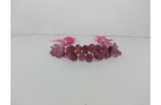 Natural Ruby Faceted Pear Briolette Beads Strand 6 inches 6-9mm