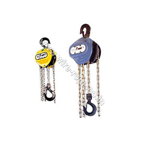 Yellow And Blue Chain Pulley Block