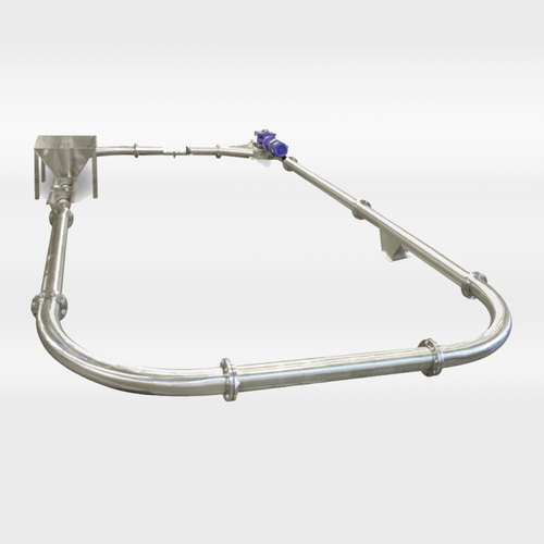 Tubular Drag Chain Conveyor - Stainless Steel, Customizable Layout, Enclosed System, Dust-Free, Gentle Handling, Low Maintenance, Space Saving