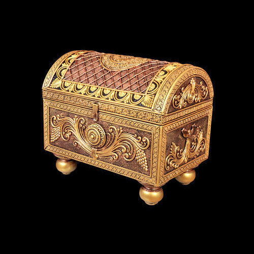 Gold Polished Antique Jewellery Box