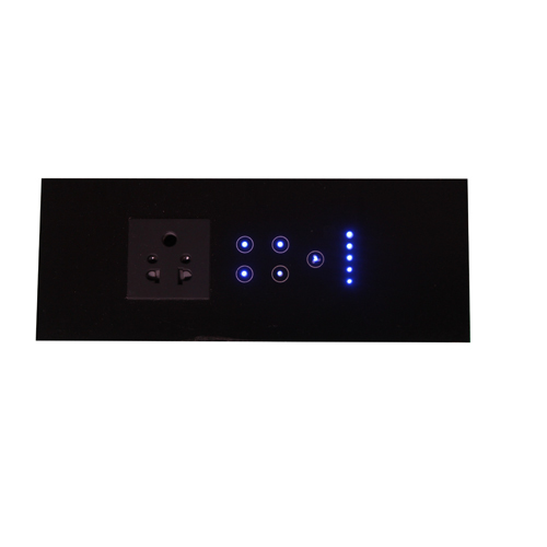 4 Touch Socket Switch - Glass, 120x86x15 mm, 16A 3500W | Touch Control, Energy Saving, LED Indicator, Multiple Sockets