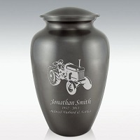 Tractor Classic Brass Cremation Urn Engravable