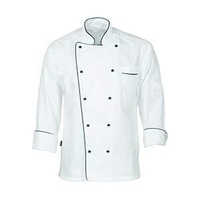 Cotton Chef Coat - Double Thick Fire-resistant Cotton, White Color, Long Sleeves, Comfortable Fit | Moisture-wicking, Stain-resistant, Button Closure, Chest Pocket
