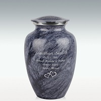 Large Brushed Blue Cremation Urn Engravable