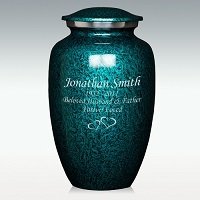 Large Brushed Blue Cremation Urn Engravable