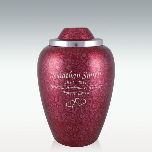 Burgundy Plum Alloy Large Cremation Urn Engravable