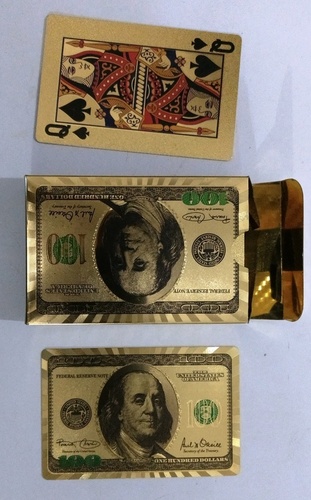 Gold Plated Colored Playing Cards Dollar