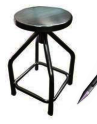Mild Steel Stool - 16" X 16" X 18" Dimensions, Black Color, Powder Coated Finish, Easy Assembly, 1 Year Warranty, Excellent Durability And Long-lasting Shine