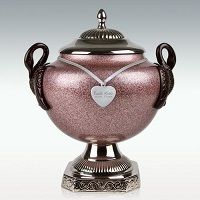 Beautiful Docent Swans Brass Cremation Urn