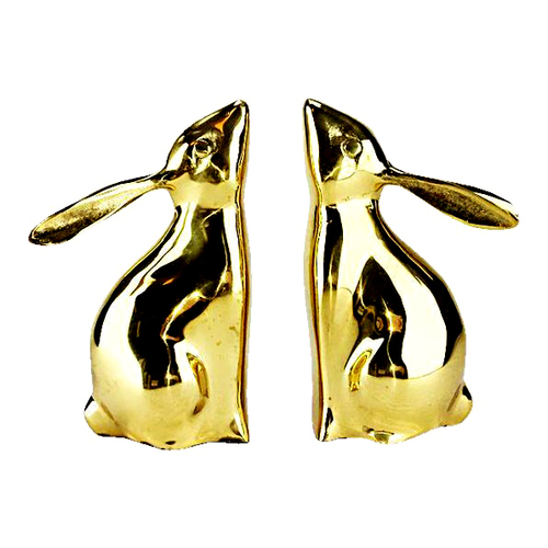 Brass Bunny Rabbit Bookends