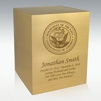 Department of the Navy Bronze Cube Cremation Urn Engravable