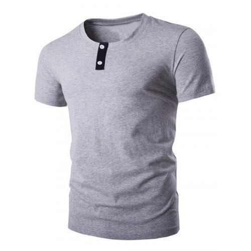 Grey Mens Plain Half Sleeves T Shirt