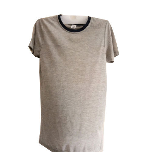 Grey Mens Round Neck T Shirt