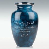 Extra Large Washed Denim Brushed Cremation Urn Engravable