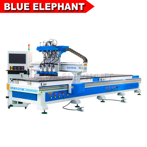 Blue Multi-Use Kitchen Cabinet Door Making Woodworking Cnc Router Machine
