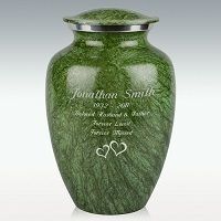 Extra Large Brushed Green Cremation Urn Engravable