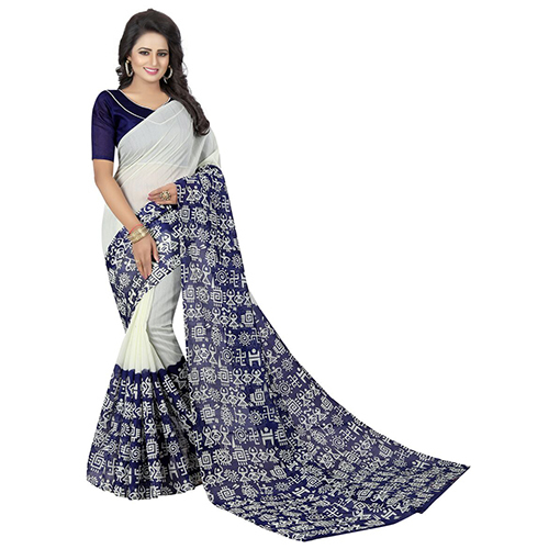 Vasundhra Blue Bhagalpuri Saree