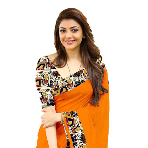 House Orange Chanderi Saree