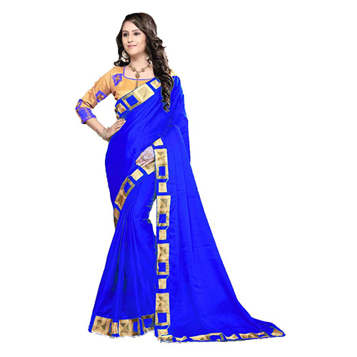 Multi Colour Melody Blue Chanderi Saree