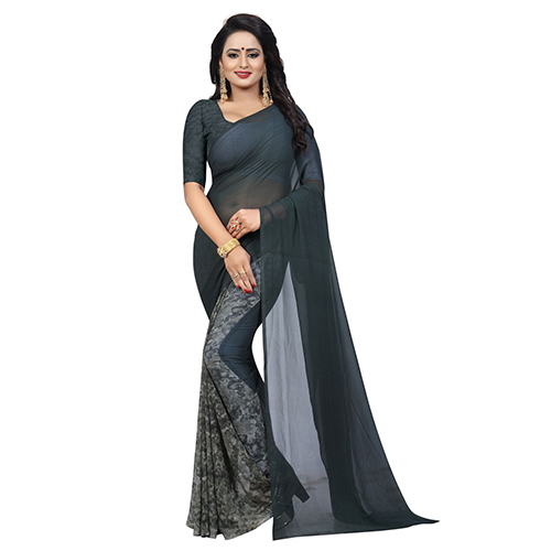 Honey Grey Georgette Saree