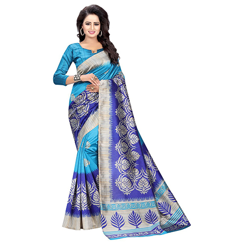 Blue Mysore Art Silk Saree