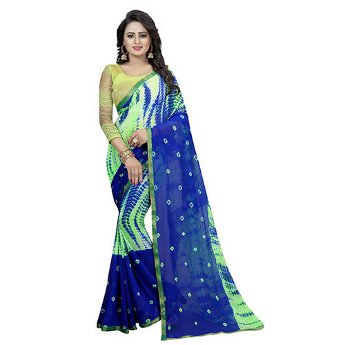Ring Green Chiffon Saree