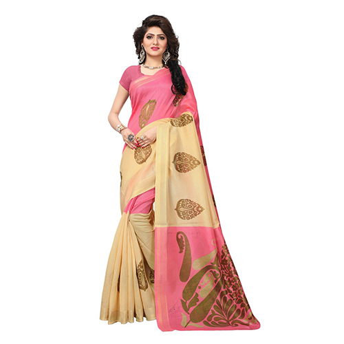 Crystal Pink Jari Vasundra Silk Saree