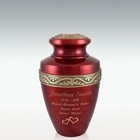 Extra Large Carmine Brass Cremation Urn Engravable
