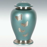 Extra Large Butterfly Gathering Brass Cremation Urn Engravable