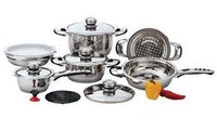 12 Pc Set Heavy Gauge 9 Ply Stainless Steel