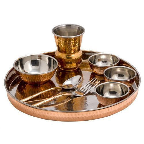 Copper Steel Thali Set