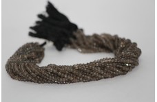 Natural Smoky Quartz Faceted Rondelle Beads 4mm