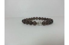 Natural Smoky Quartz Smooth Round Beads Bracelet 8mm