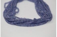 Blue Natural Tanzanite Plain Smooth Rondelle Beads 3-4.5Mm