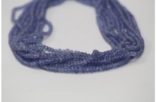 Natural Tanzanite Plain Smooth Rondelle Beads 3-4.5mm