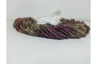 Natural Tundro Multi Garnet Faceted Rondelle Beads Strand 3.5-4mm