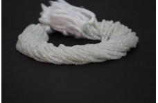 Natural White Moonstone Faceted Rondelle Beads 3.5-4mm