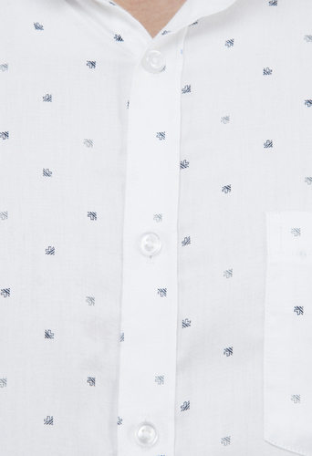 White Printed Casual Shirt