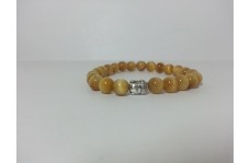 Natural Yellow Tiger Eye Smooth Round Beads Bracelet 8mm