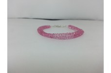 Pink Topaz Faceted Rondelle Beads Bracelet