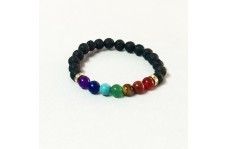 Seven Chakra Bracelet with Lava Beads