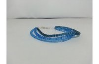 Sky, London and Swiss Blue Topaz Beads Bracelet with 925 Sterling Silver Clasp